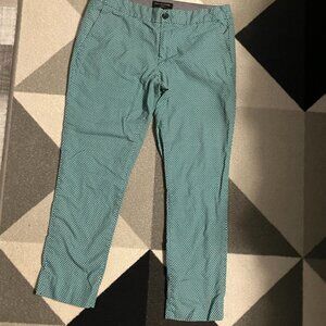 Banana Republic Green Geometric Print Hampton Fit Chino Pants Size 4